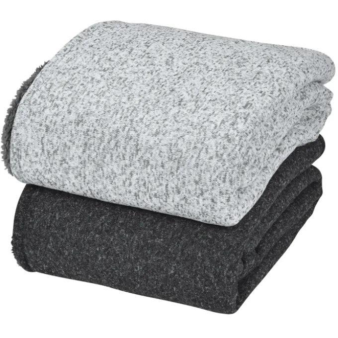 Sherpa Backed Heathered Blanket