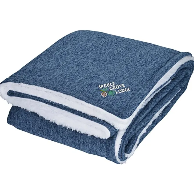 Sherpa Backed Heathered Blanket
