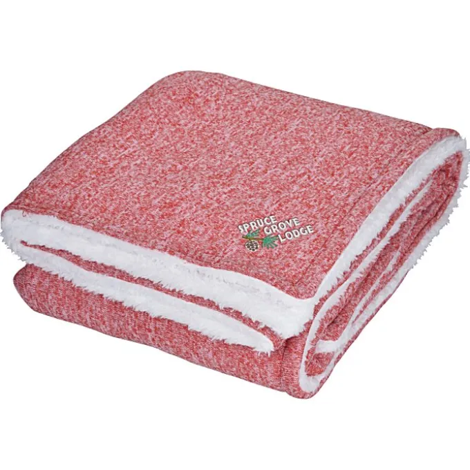 Sherpa Backed Heathered Blanket