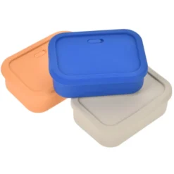 Silicone Rectangle Food Container with Air Valve - 24 oz