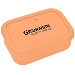 Silicone Rectangle Food Container with Air Valve - 24 oz