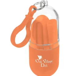 Silicone Straw in Capsule Carabiner Case