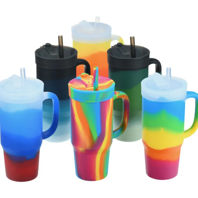 Silipint Tumbler with Straw - 32 oz - Multicolor