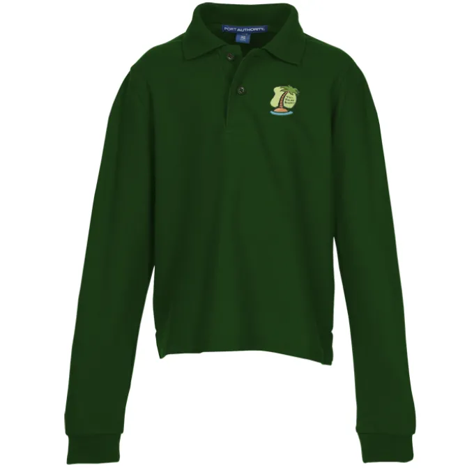 Silk Touch Sport Long Sleeve Polo - Youth