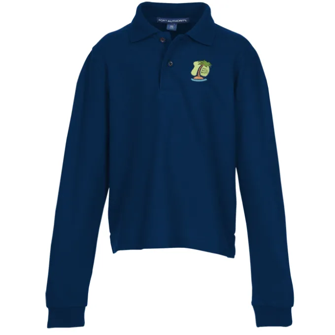 Silk Touch Sport Long Sleeve Polo - Youth