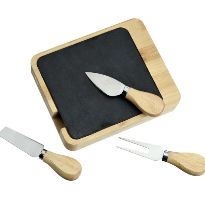 Slate & Bamboo Cheese Server Set