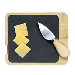 Slate & Bamboo Cheese Server Set