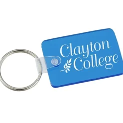 Small Rectangle with Round Corners Soft Keychain - Translucent
