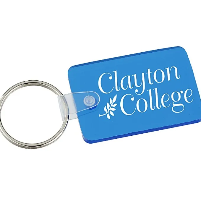 Small Rectangle with Round Corners Soft Keychain - Translucent