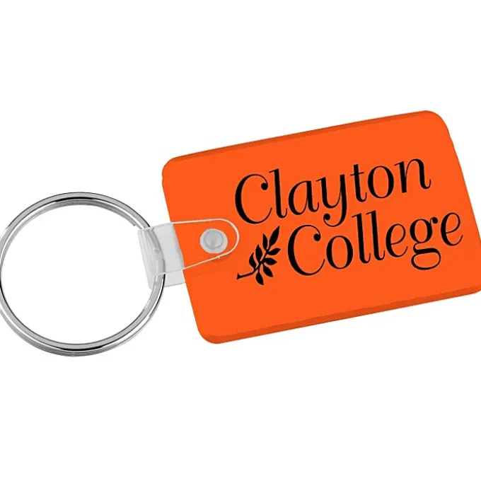 Small Rectangle with Round Corners Soft Keychain - Translucent