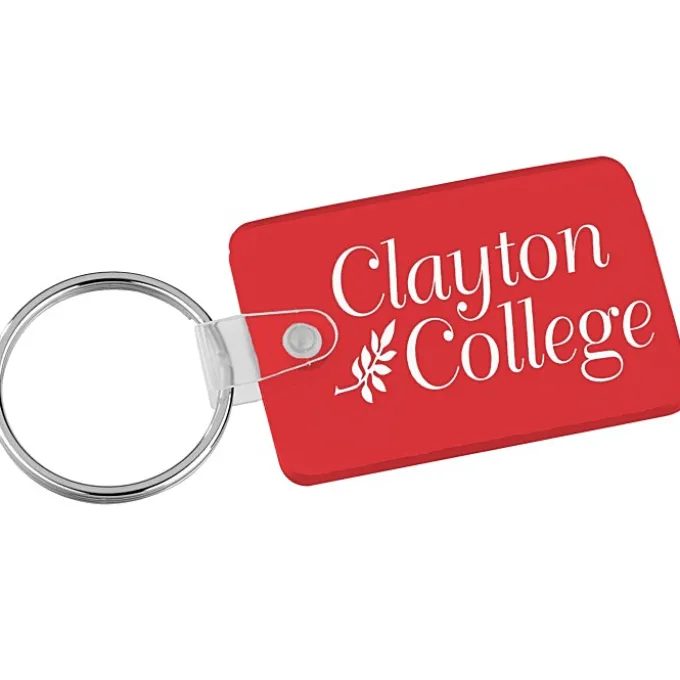 Small Rectangle with Round Corners Soft Keychain - Translucent