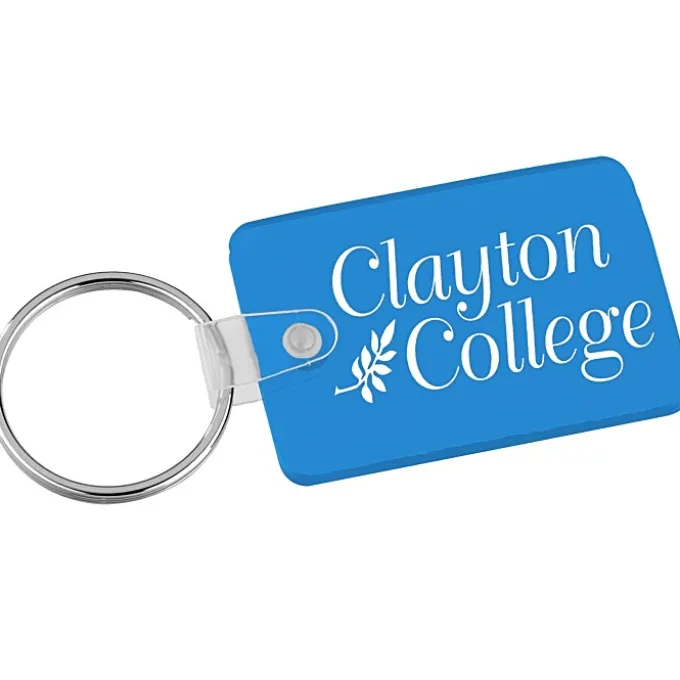 Small Rectangle with Round Corners Soft Keychain - Translucent