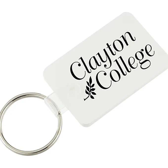 Small Rectangle with Round Corners Soft Keychain - Opaque