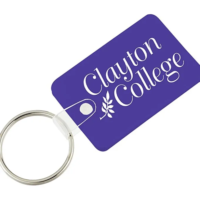 Small Rectangle with Round Corners Soft Keychain - Opaque