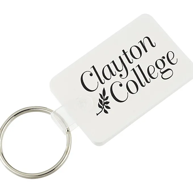 Small Rectangle with Round Corners Soft Keychain - Opaque