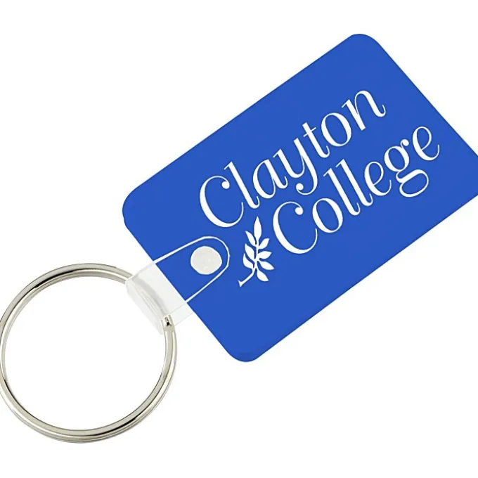 Small Rectangle with Round Corners Soft Keychain - Opaque