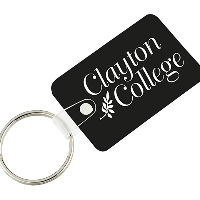 Small Rectangle with Round Corners Soft Keychain - Opaque
