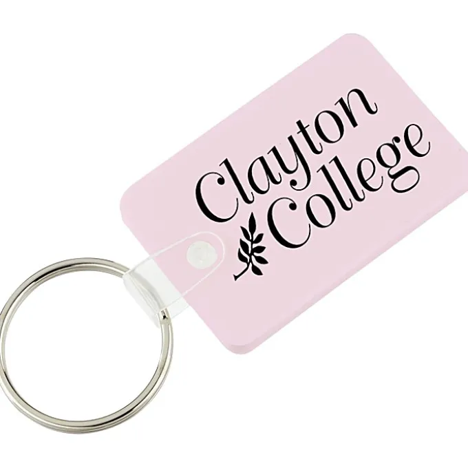 Small Rectangle with Round Corners Soft Keychain - Opaque