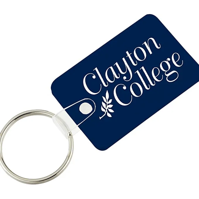 Small Rectangle with Round Corners Soft Keychain - Opaque