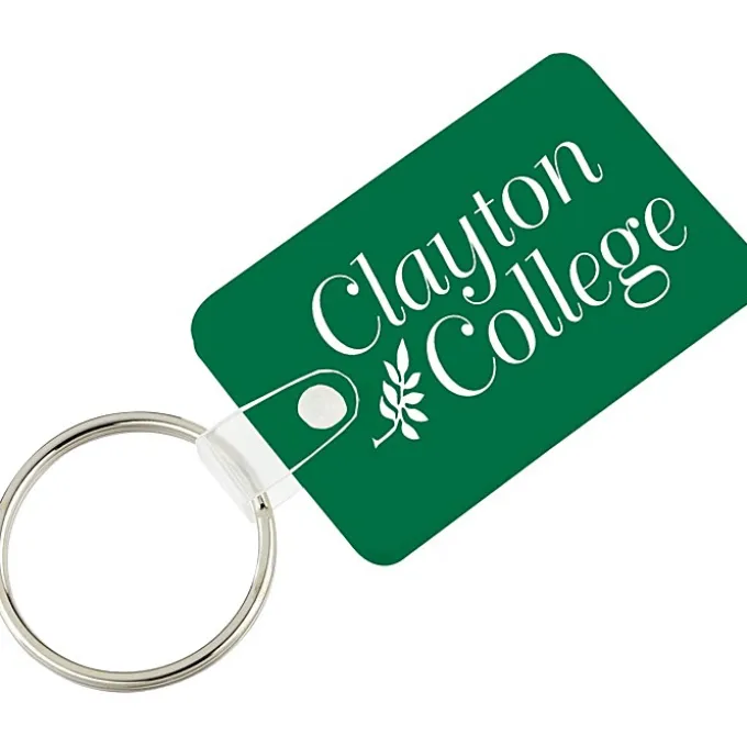 Small Rectangle with Round Corners Soft Keychain - Opaque