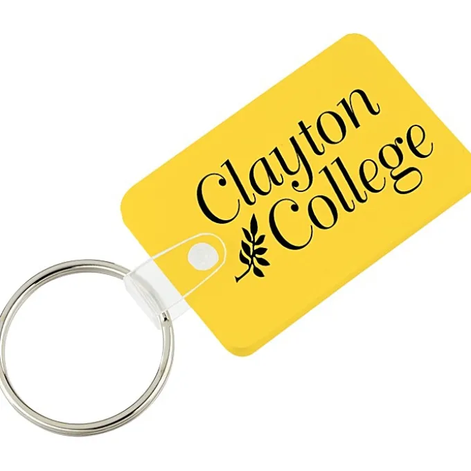 Small Rectangle with Round Corners Soft Keychain - Opaque