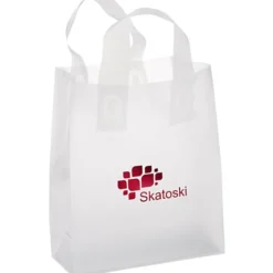 Soft-Loop Frosted Clear Shopper - 10 inches x 8 inches - Foil