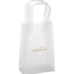 Soft-Loop Frosted Clear Shopper - 8 inches x 5 inches - Foil