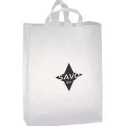 Soft-Loop Frosted Clear Shopper - 17 inches x 13 inches