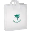 Soft-Loop Frosted Clear Shopper - 19 inches x 16 inches - Foil
