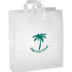 Soft-Loop Frosted Clear Shopper - 19 inches x 16 inches - Foil