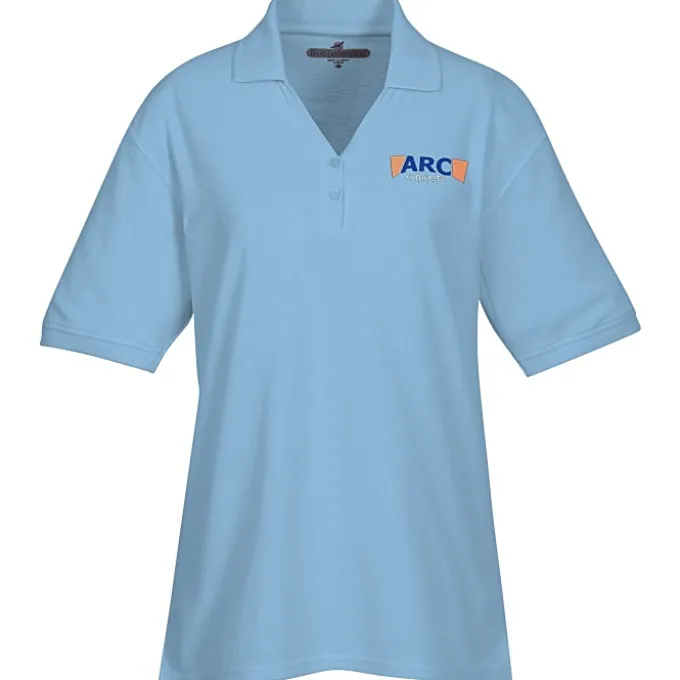 Soft Touch Pique Y-Placket Sport Shirt - Ladies' - Embroidered