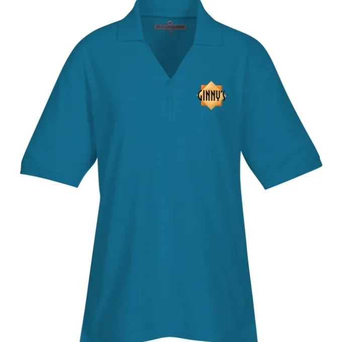 Soft Touch Pique Y-Placket Sport Shirt - Ladies' - Embroidered