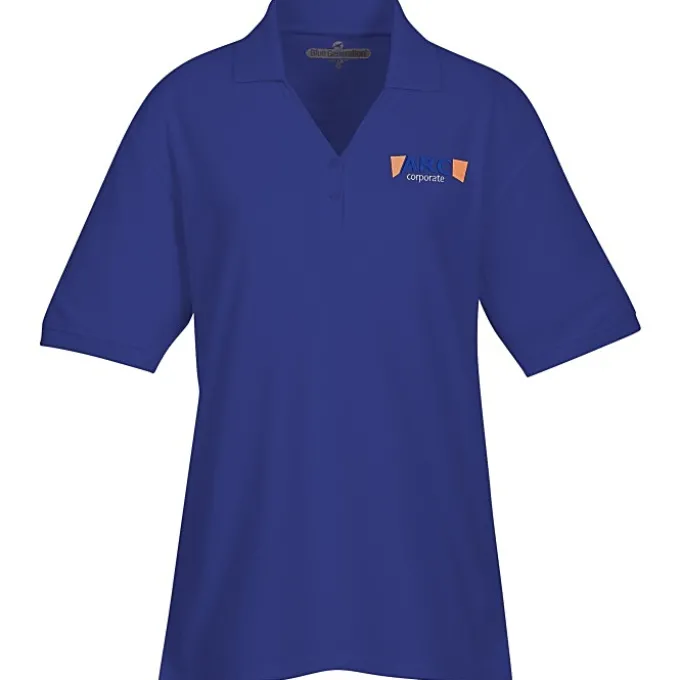 Soft Touch Pique Y-Placket Sport Shirt - Ladies' - Embroidered