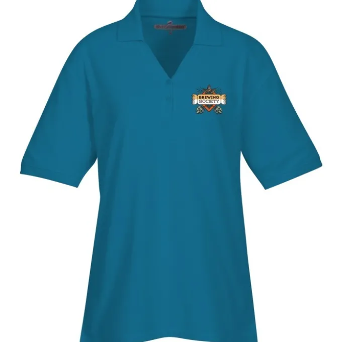 Soft Touch Pique Y-Placket Sport Shirt - Ladies' - Full Color
