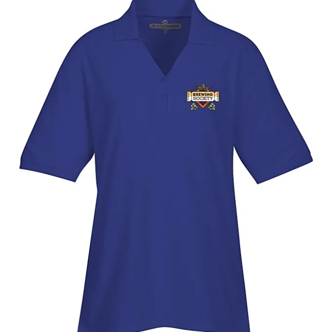Soft Touch Pique Y-Placket Sport Shirt - Ladies' - Full Color
