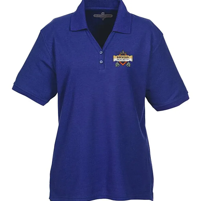 Soft Touch Pique Y-Placket Sport Shirt - Ladies' - Full Color