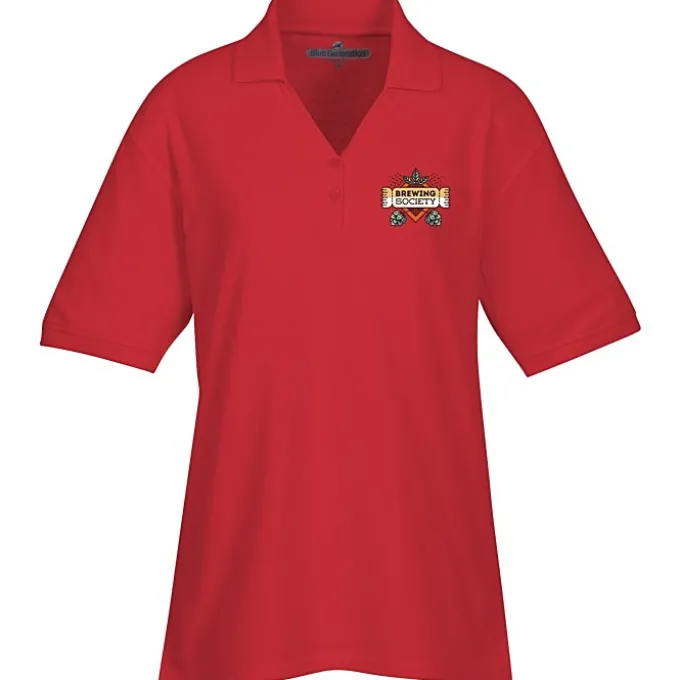 Soft Touch Pique Y-Placket Sport Shirt - Ladies' - Full Color