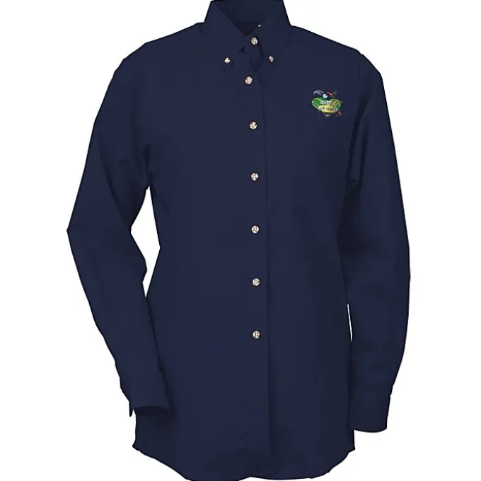 Soil Release Button Down Poplin Shirt - Ladies'
