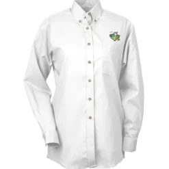 Soil Release Button Down Poplin Shirt - Ladies'