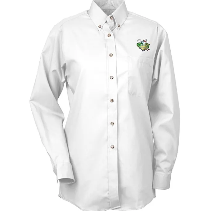 Soil Release Button Down Poplin Shirt - Ladies'
