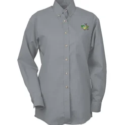 Soil Release Button Down Poplin Shirt - Ladies'