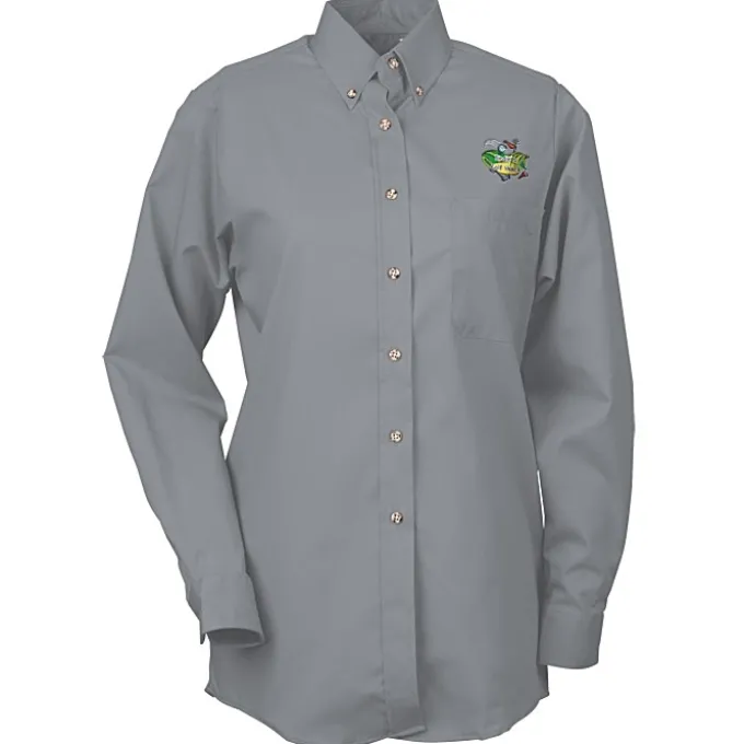 Soil Release Button Down Poplin Shirt - Ladies'
