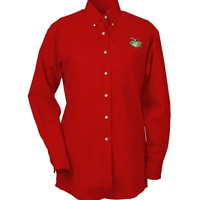 Soil Release Button Down Poplin Shirt - Ladies'
