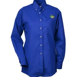 Soil Release Button Down Poplin Shirt - Ladies'