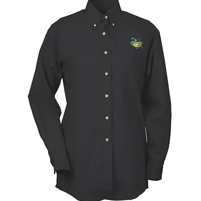Soil Release Button Down Poplin Shirt - Ladies'