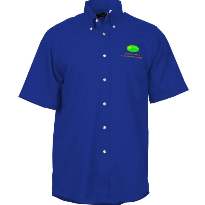 Soil Release Button Down SS Poplin Shirt - Men's