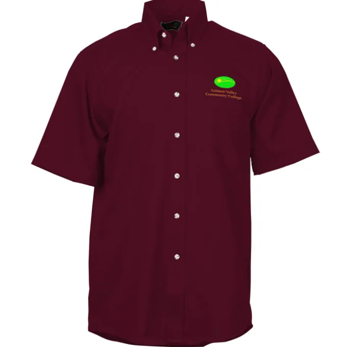 Soil Release Button Down SS Poplin Shirt - Men's
