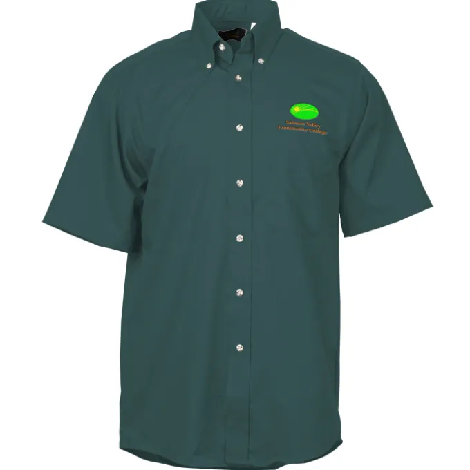 Soil Release Button Down SS Poplin Shirt - Men's