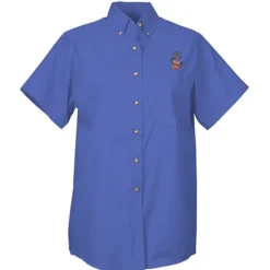 Soil Release Button Down SS Poplin Shirt - Ladies'