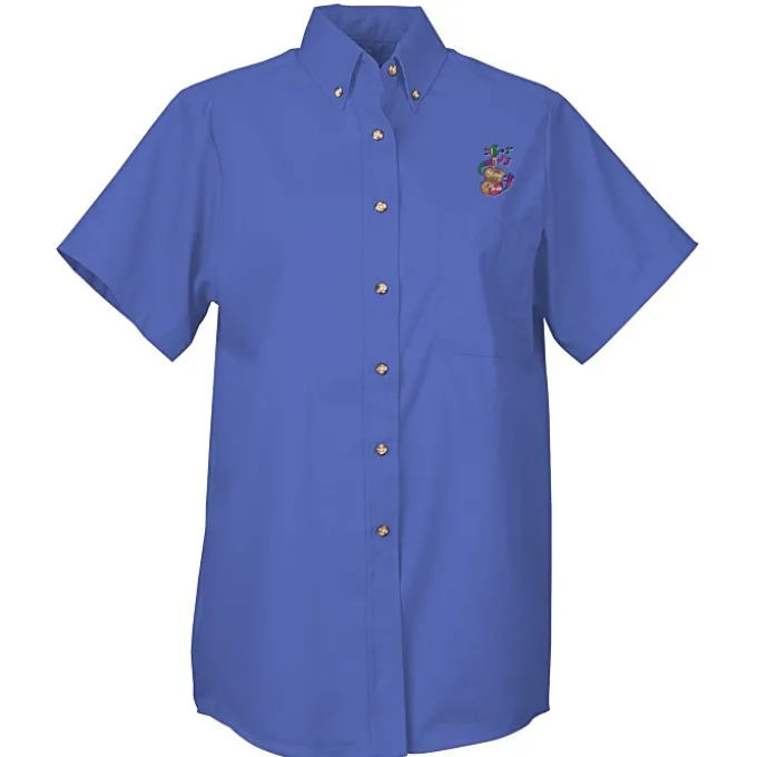 Soil Release Button Down SS Poplin Shirt - Ladies'